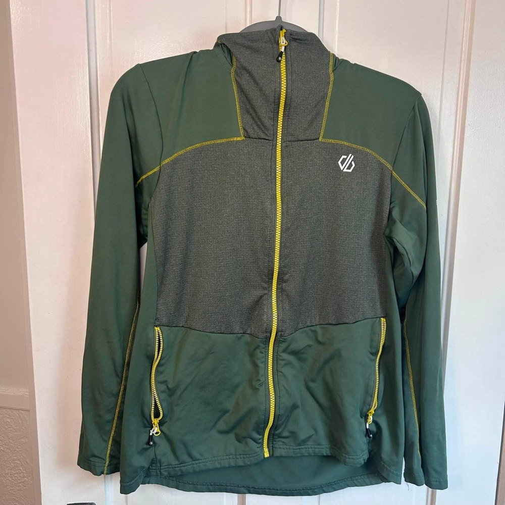 Dare 2B Full Zip Hooded Jacket Mens Medium Green Performance Activewear Hoodie